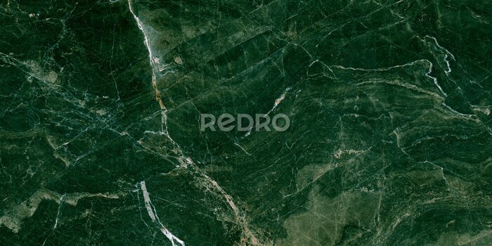 Fotobehang De textuur van groen marmer doet denken aan een abstractie van de aarde in de verte.