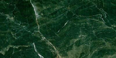 Fotobehang De textuur van groen marmer doet denken aan een abstractie van de aarde in de verte.