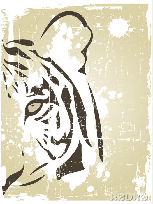 Fotobehang de vector abstracte tijger hoofd