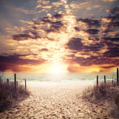 Fotobehang De zee en toegang tot het strand