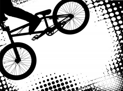 Fotobehang Deel van een fiets in zwart-wit