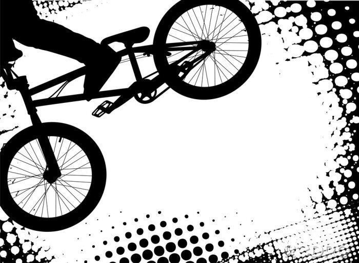 Fotobehang Deel van een fiets in zwart-wit