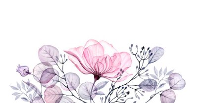 Fotobehang Delicate bloem geschilderd met waterverf