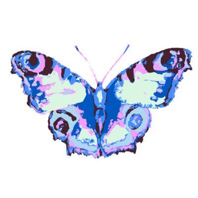 Fotobehang Designer vlinder op witte achtergrond