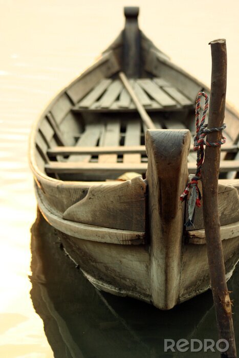 Fotobehang Details van een houten boot