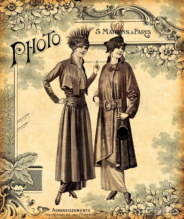 Fotobehang Deux femmes à la mode
