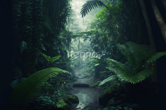 Fotobehang Diep in het regenwoud