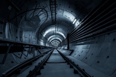 Fotobehang Diepe betonnen tunnel