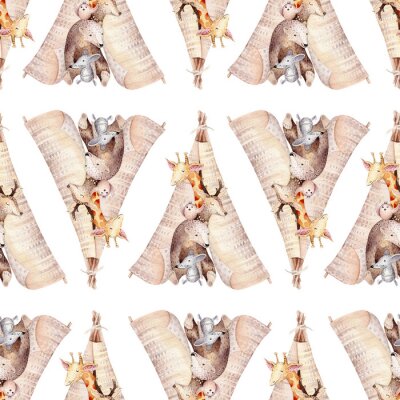 Sticker Dieren van verschillende soorten in een Indiase wigwam