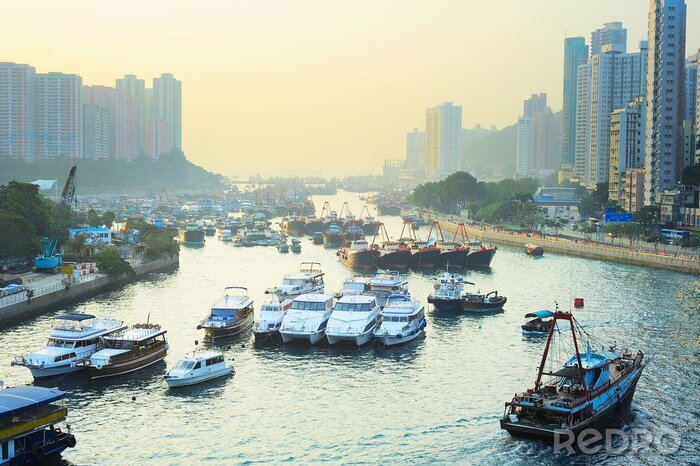Fotobehang District Aberdeen in Hongkong