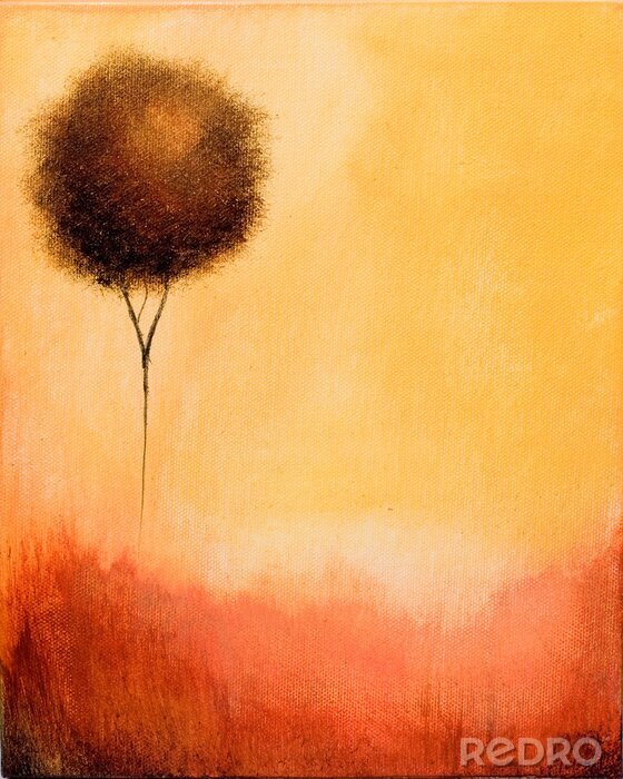 Fotobehang Dit is een abstract schilderij van een boom