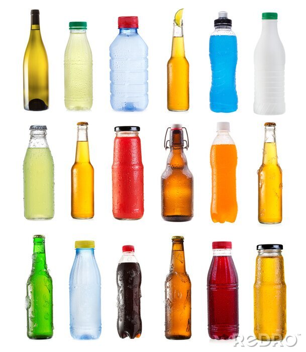 Fotobehang Diverse flessen drank