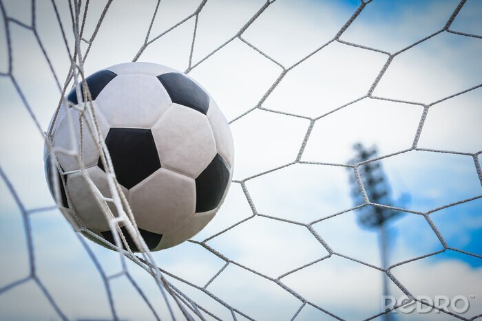 Fotobehang Doelpunt tijdens de wedstrijd
