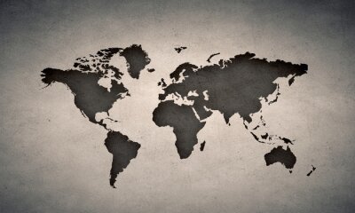 Fotobehang Donker patroon met wereldkaart