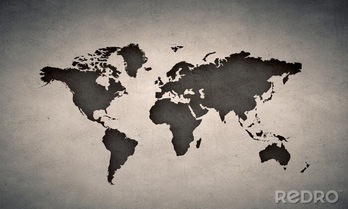 Fotobehang Donker patroon met wereldkaart