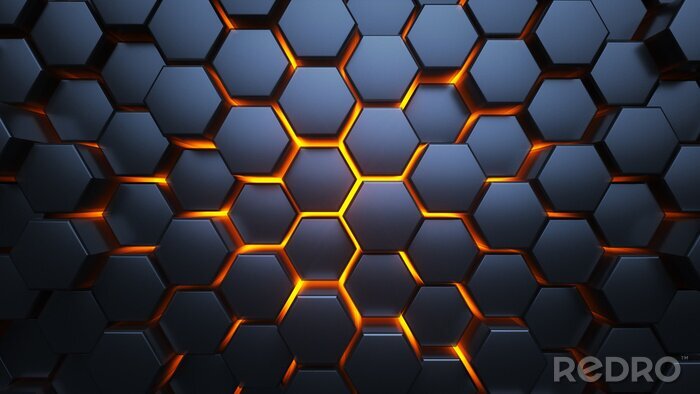 Fotobehang Donkere 3D-kubussen op een lichte achtergrond