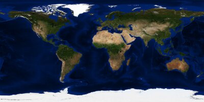 Fotobehang Donkere wereld kaart