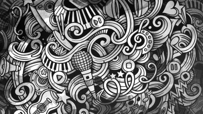 Doodles Musical illustration. Creative music background. Graphic
