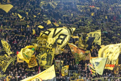 Fotobehang Dortmund-fans op de tribune