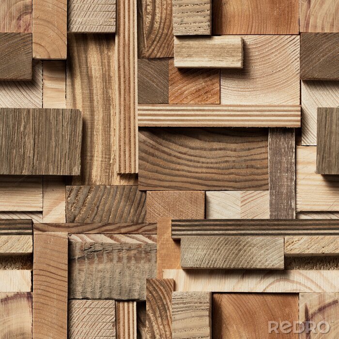 Fotobehang Drie dimensionale houten textuur