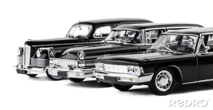 Fotobehang drie retro speelgoed auto