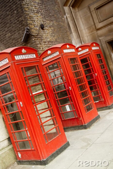 Fotobehang Drie telefooncellen in Londen