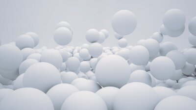 Fotobehang Driedimensionale ballen in wit