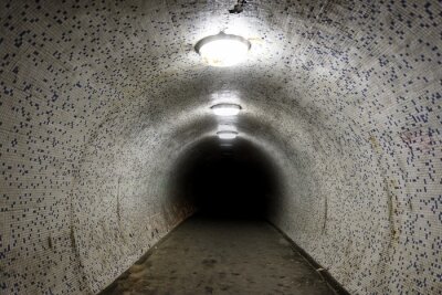 Fotobehang Driedimensionale tunnel met mozaïek