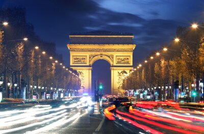 Fotobehang Drukke straat van Parijs