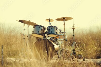 Fotobehang Drums in het veld