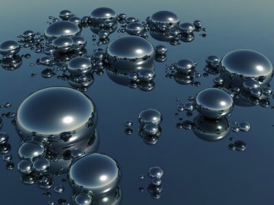 Druppels op glas in 3D