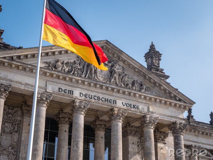 Fotobehang Duitse vlag voor het parlement