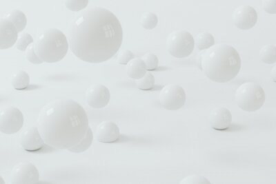 Fotobehang Dynamische ballen in wit