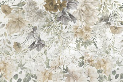 Fotobehang Een artistiek pioenrozenarrangement