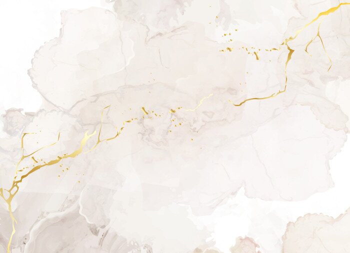 Fotobehang Een beige vlek gesneden met een gouden lint