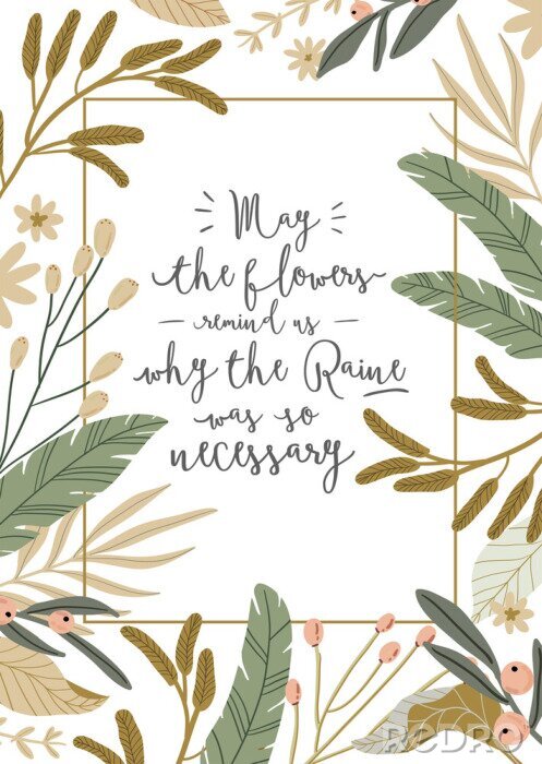 Fotobehang Een bloemenlijst rond de inscriptie