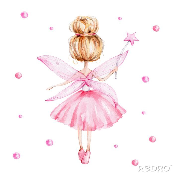 Fotobehang Een fee in een achterstevoren broodje