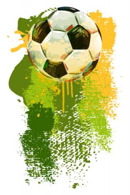 Fotobehang Een geschilderde bal op een abstracte achtergrond