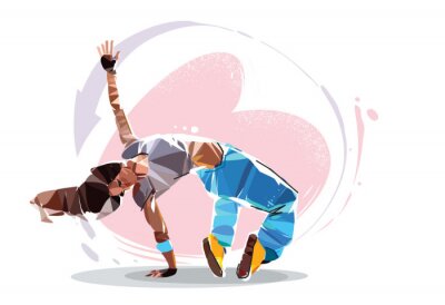 Fotobehang Een jong meisje in een moderne danshouding