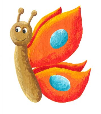 Een kleine vlinder met kleurrijke vleugels