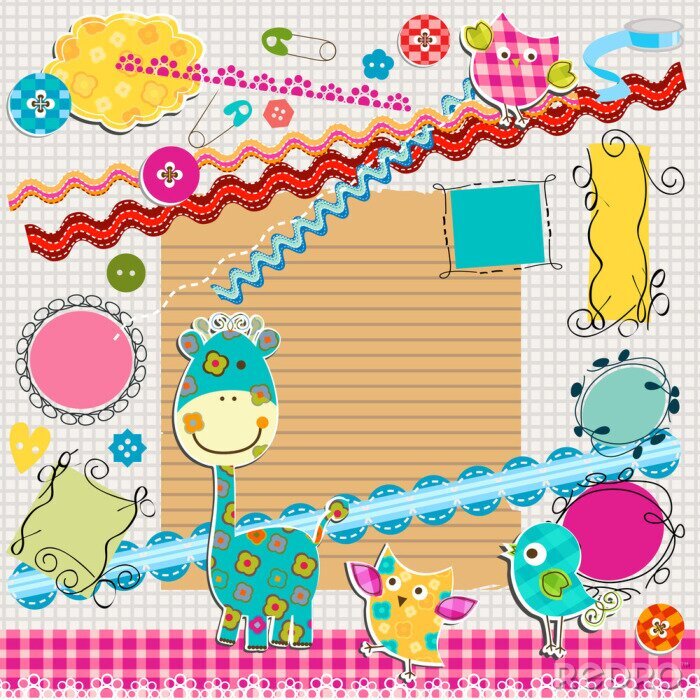 Fotobehang Een kleurrijk motief uit een notitieboekje