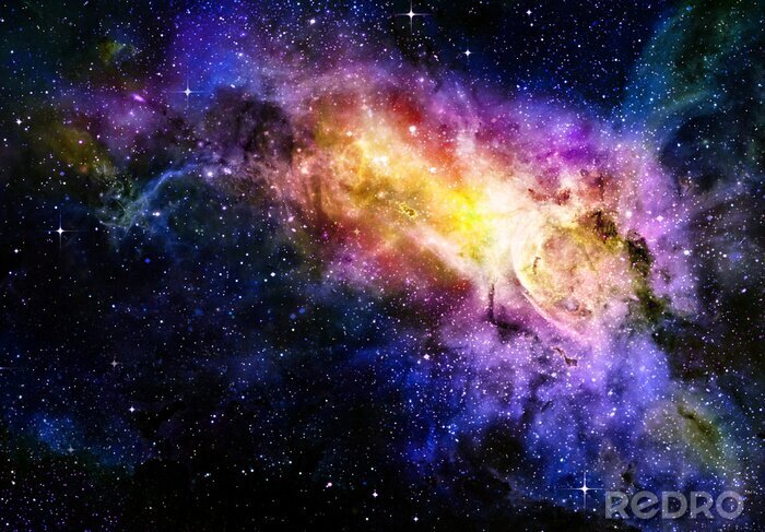Fotobehang Een kleurrijk sterrenstelsel in de ruimte