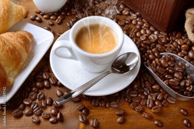 Fotobehang Een kopje aromatische koffie