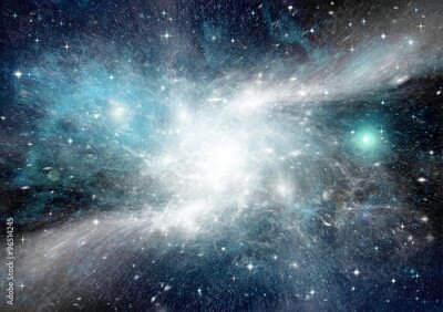 Fotobehang Een lichtgevend sterrenstelsel in de ruimte