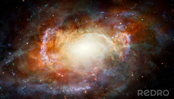 Fotobehang Een magische kosmos met een kleurrijk sterrenstelsel