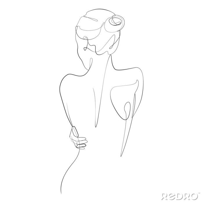 Fotobehang Een minimalistisch portret van een naakte vrouw