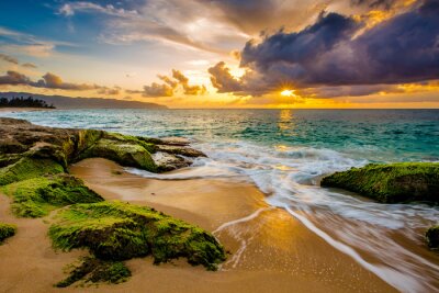 Fotobehang Een mooie Hawaiiaanse Zonsondergang