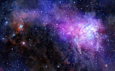 Een paarse gaswolk in het melkwegstelsel