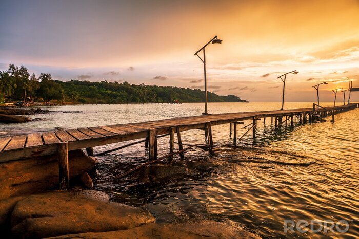 Fotobehang Een pier in een exotisch land