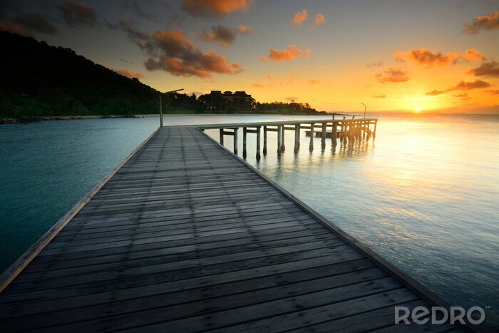 Fotobehang Een pier in een schilderachtig nationaal park